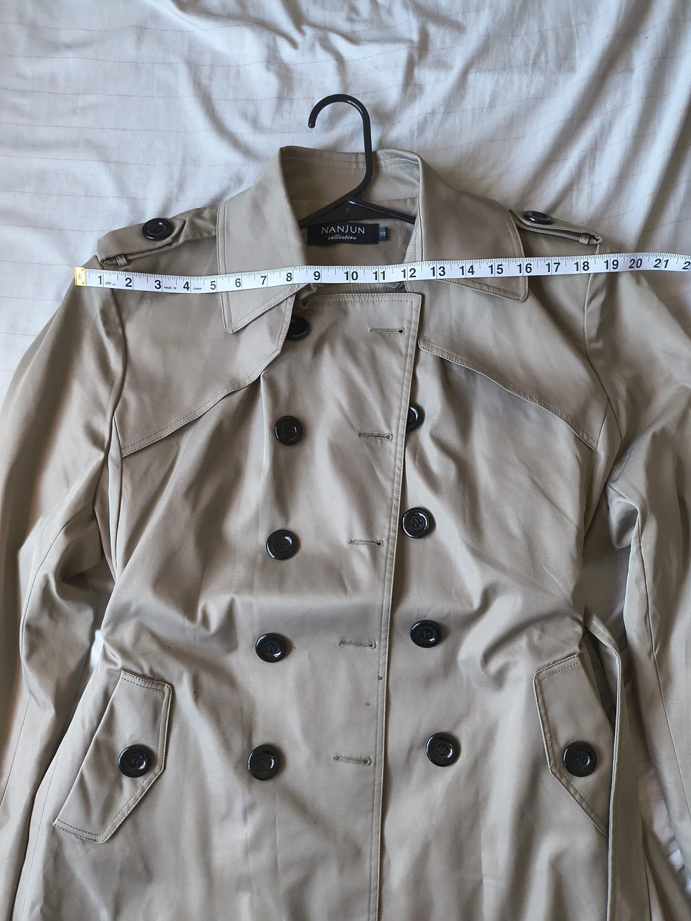 Classic Double-Breasted Taupe Trench Coat by Halogen - Picture 8 of 11